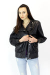 Draped Leather Jacket M
