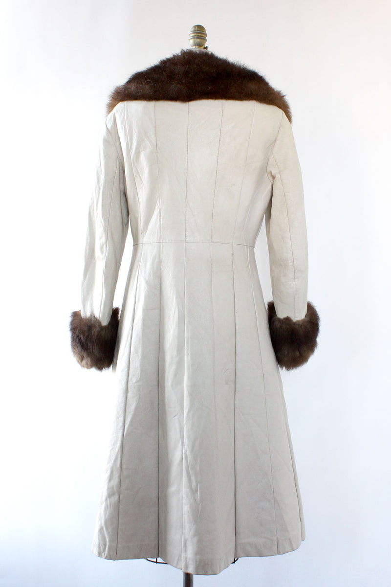 White Leather Penny Lane Coat S/M