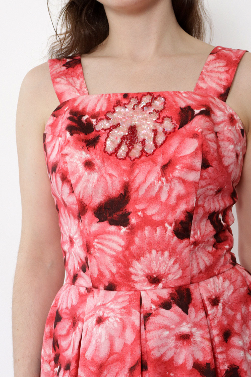 Watercolor Floral Pink Sequined Maxi S