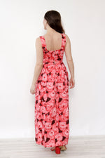 Watercolor Floral Pink Sequined Maxi S