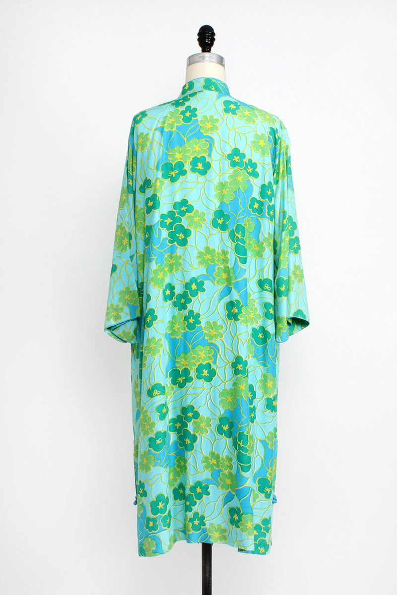 Turquoise Lime Floral Robe Jacket
