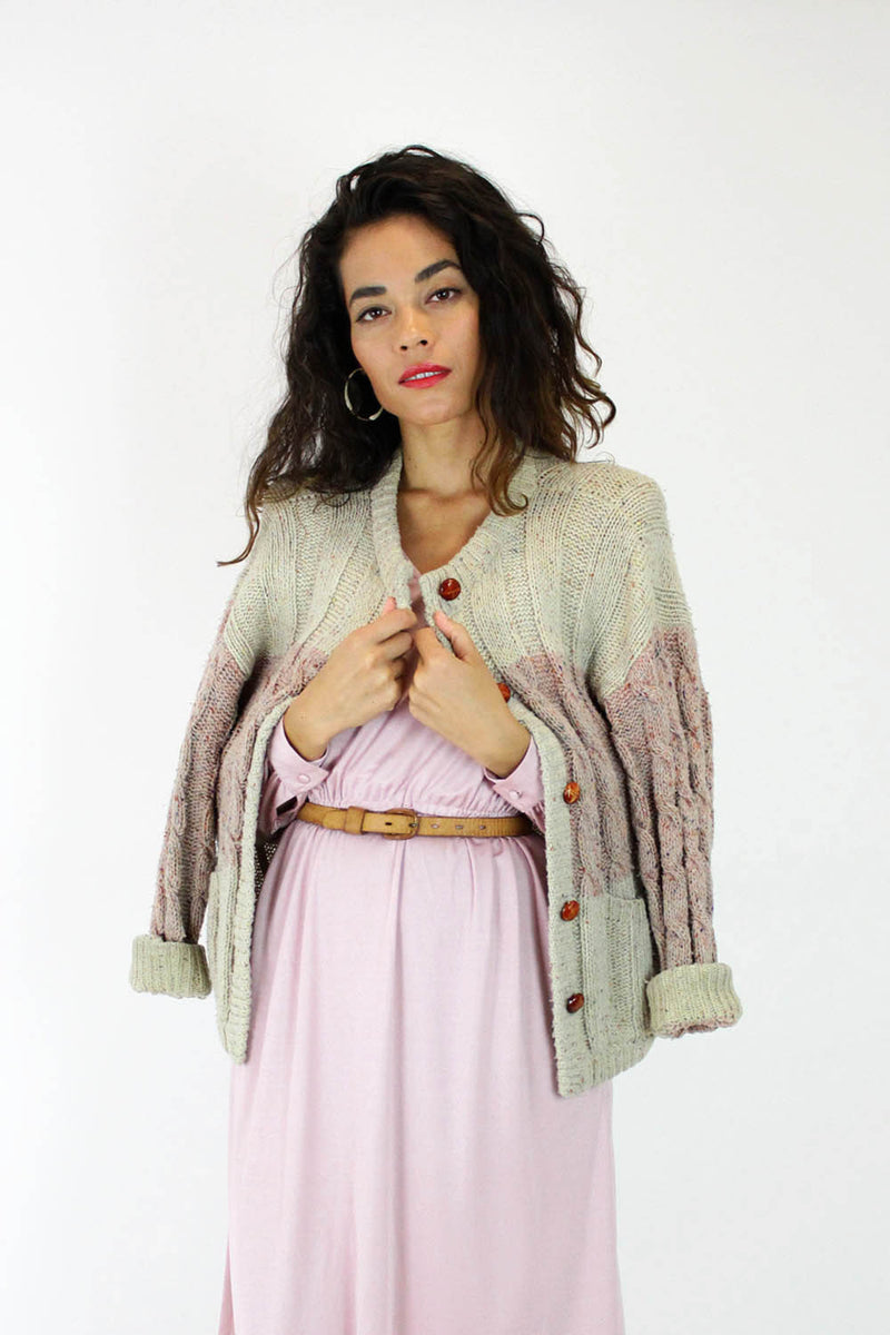 Oatmeal Nubby Cardigan M