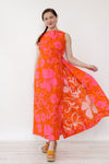 Tohki Hawaiian Caped Maxi Dress M/L