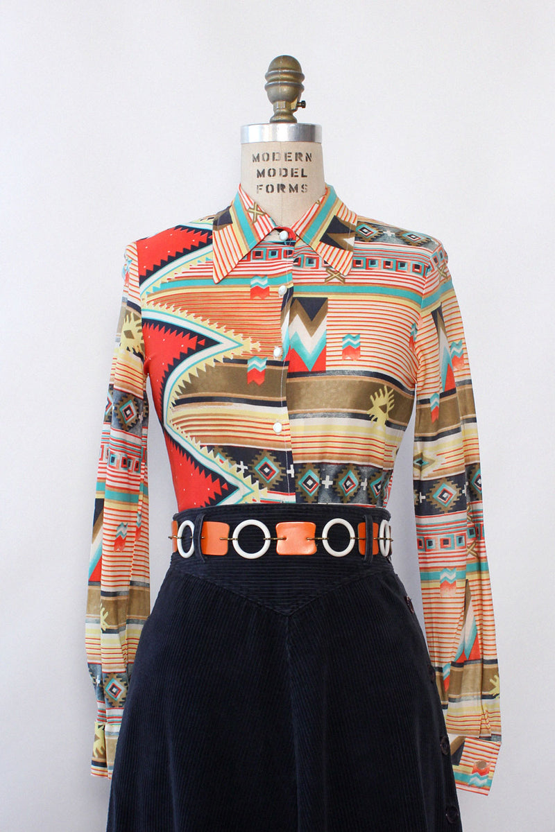 Leslie Southwestern Fitted Buttondown S/M