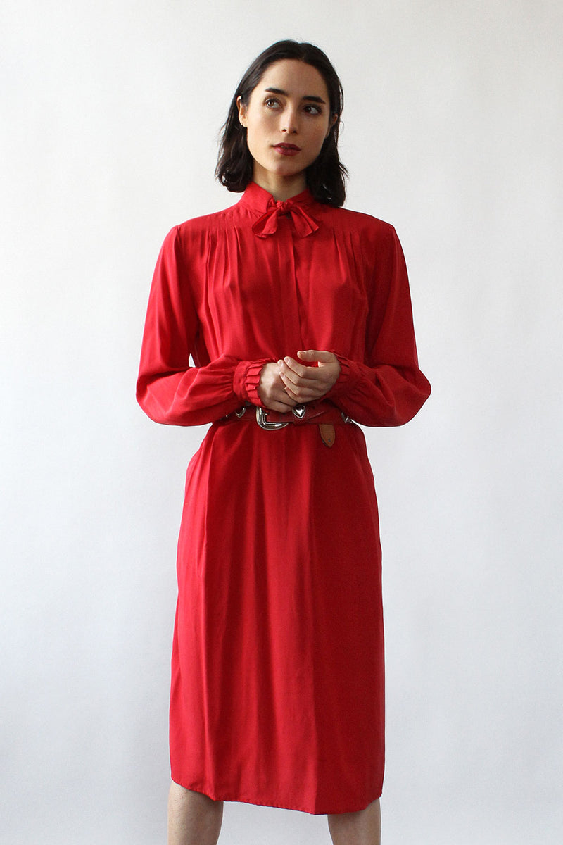 Mulqueen Cranberry Silk Dress XS-M