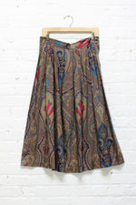 Regal Olive Paisley Skirt M/L
