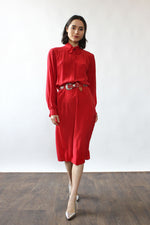 Mulqueen Cranberry Silk Dress XS-M