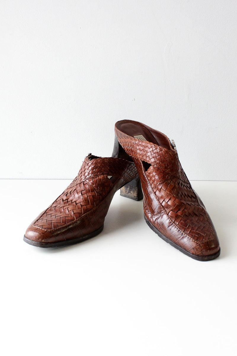 Brighton Woven Leather Mules 9