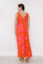 Tohki Hawaiian Caped Maxi Dress M/L