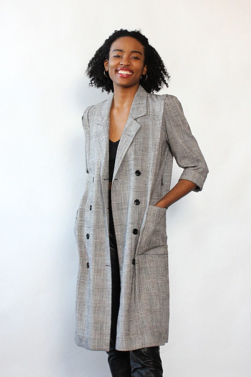 Glen Plaid Dress/Duster S/M