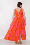 Tohki Hawaiian Caped Maxi Dress M/L