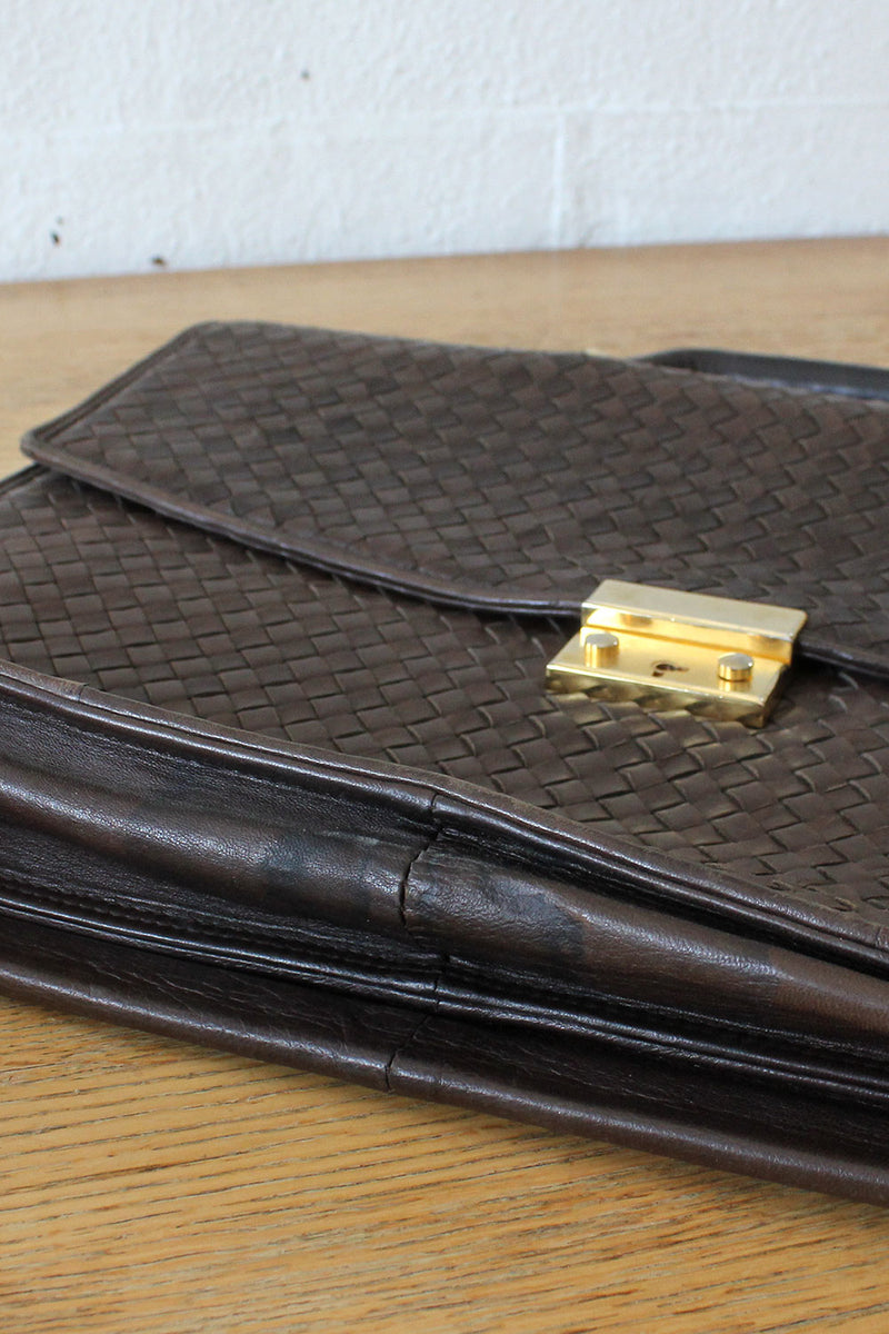 Woven Leather Briefcase