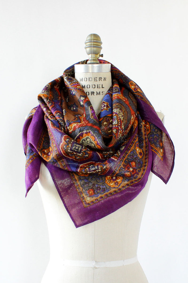 Royal Metallic Paisley Scarf