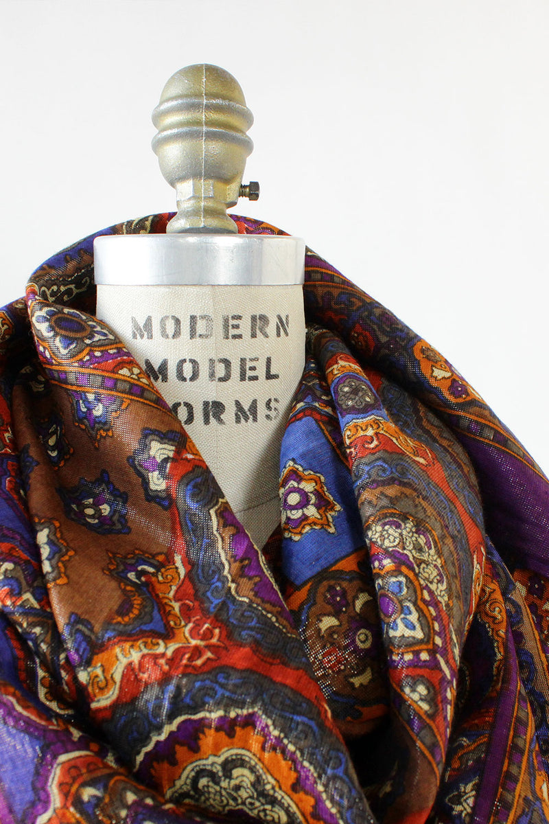 Royal Metallic Paisley Scarf