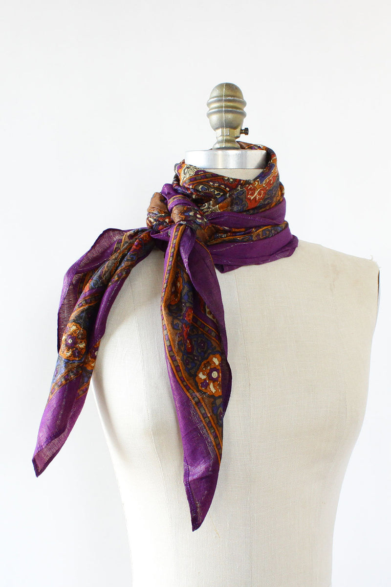 Royal Metallic Paisley Scarf