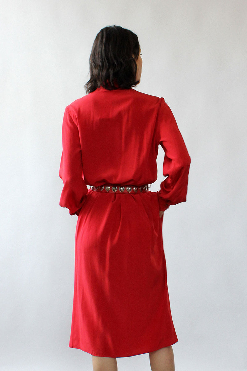 jack mulqueen silk dress 1980's Floral Silk Jack Mulqueen Dress with Long Sleeves and Peplum