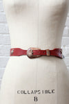 Animal Medallion Red Leather Belt