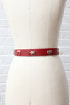 Animal Medallion Red Leather Belt