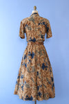 Mixed Nature Print Flare Dress S-S/M