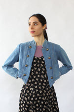 Denim Cropped Band Jacket XS/S
