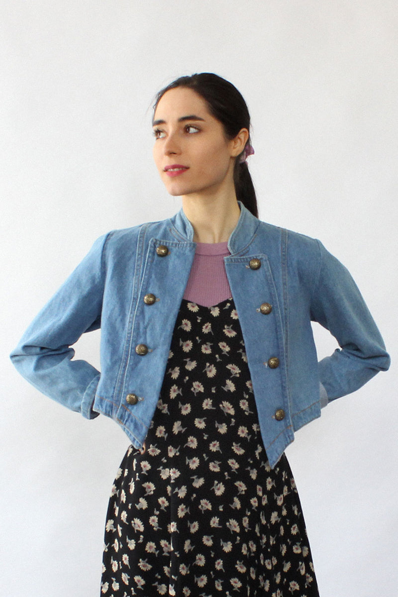 Denim Cropped Band Jacket XS/S
