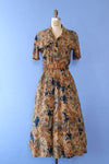 Mixed Nature Print Flare Dress S-S/M