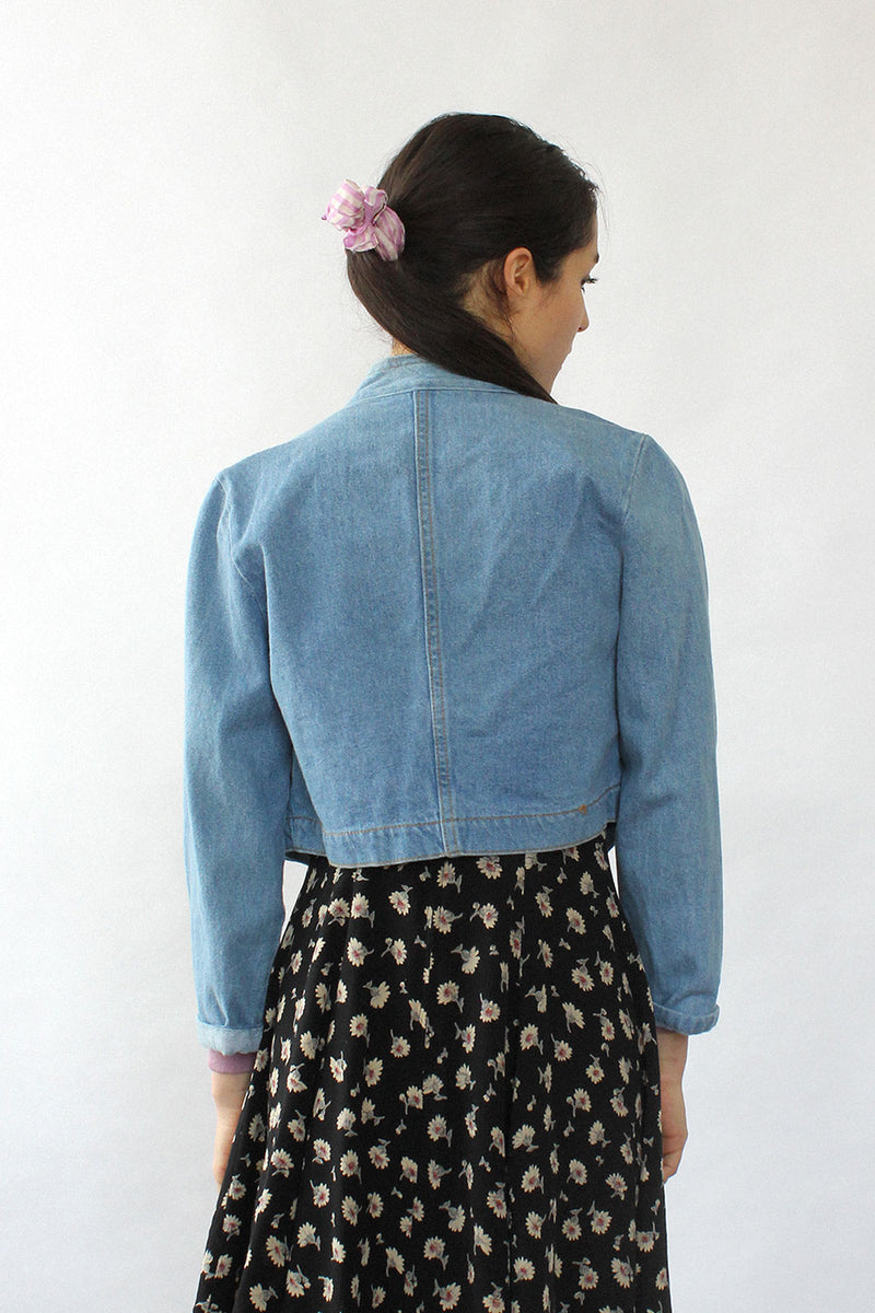 Denim Cropped Band Jacket XS/S