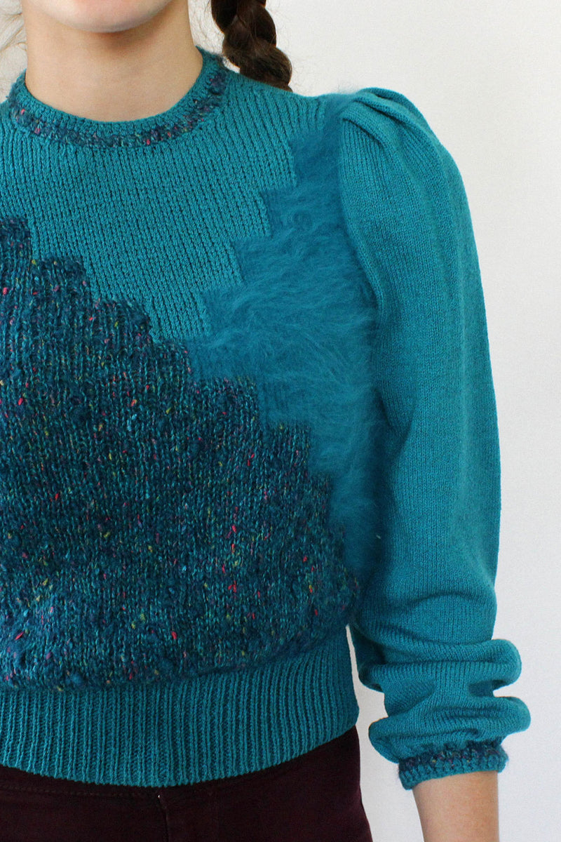 Teal Puff Sweater XS/S