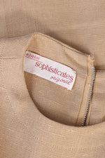 Café Tan Linen Shift Dress S