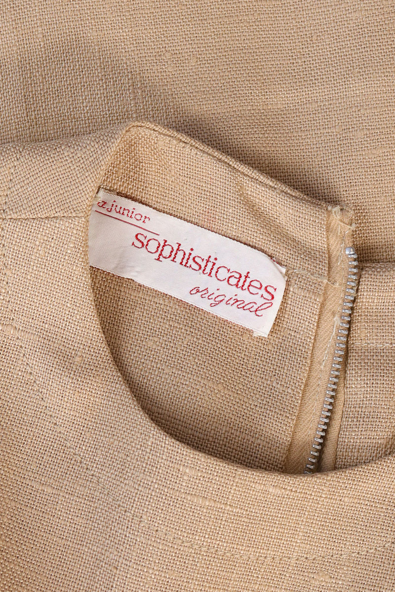 Café Tan Linen Shift Dress S