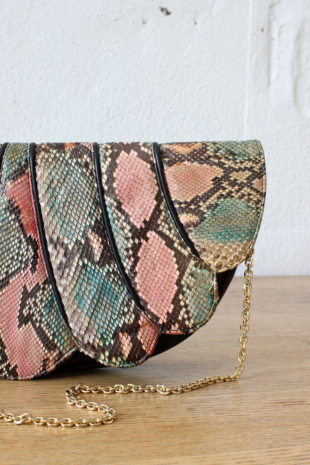 Caprice Scallop Snakeskin Purse