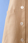 Café Tan Linen Shift Dress S