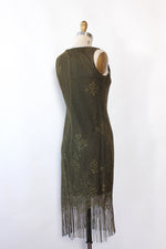 Olive Crochet Fringe Dress XS/S