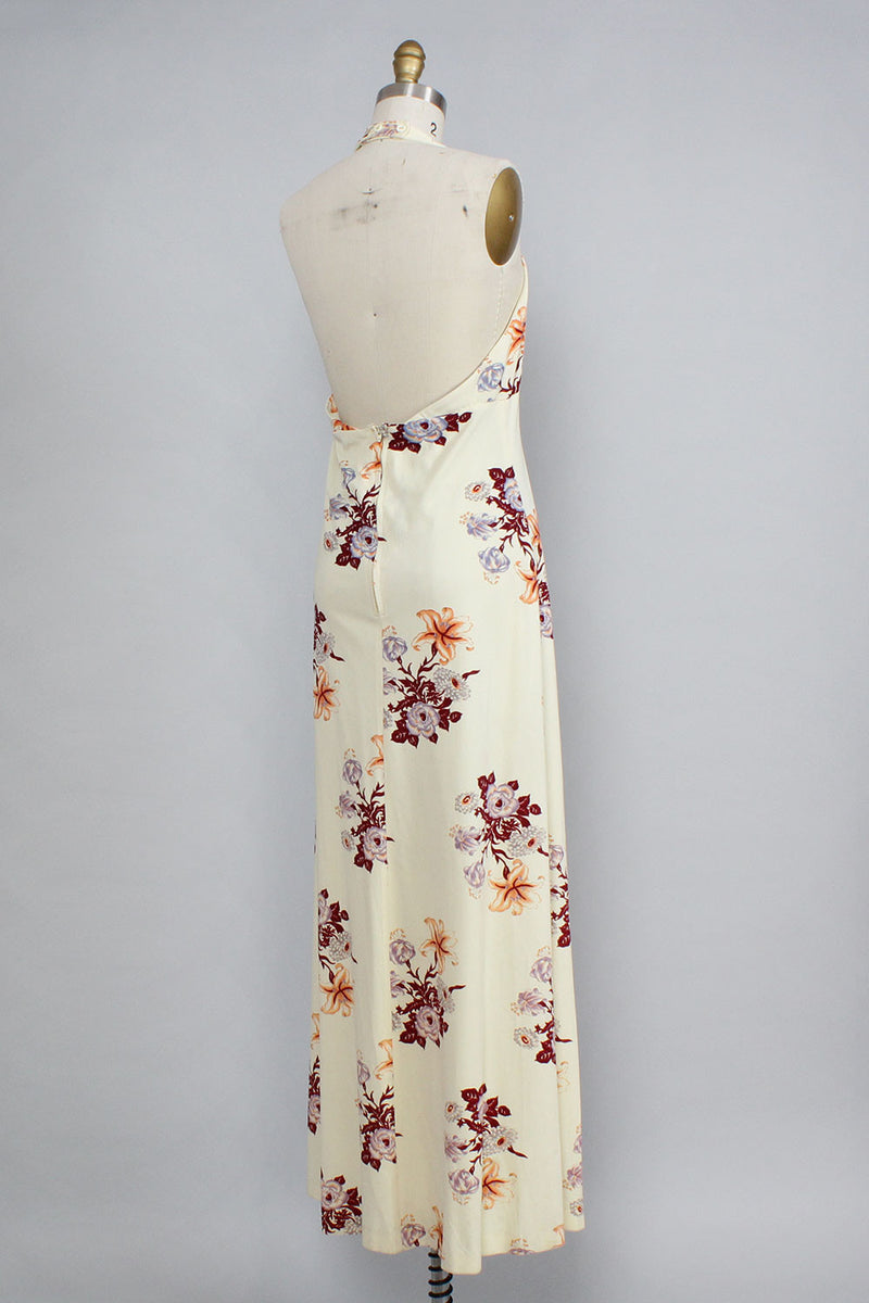 In Bloom 70s Halter Dress