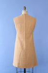 Café Tan Linen Shift Dress S