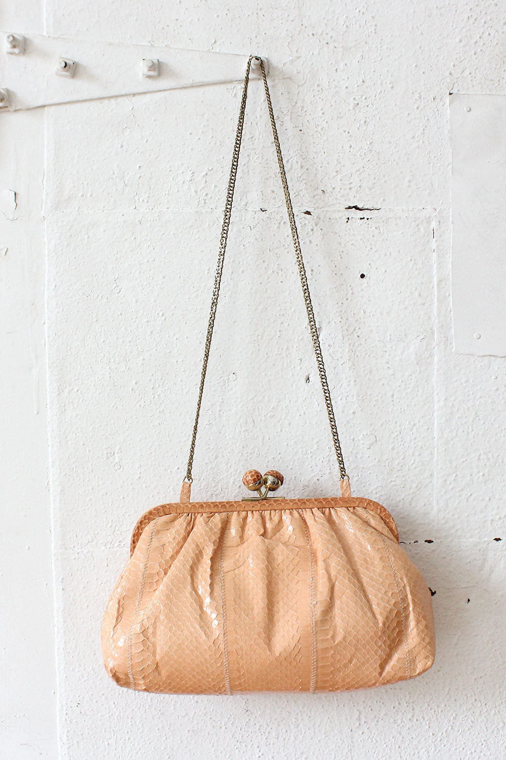 Blush Snakeskin Kisslock Purse