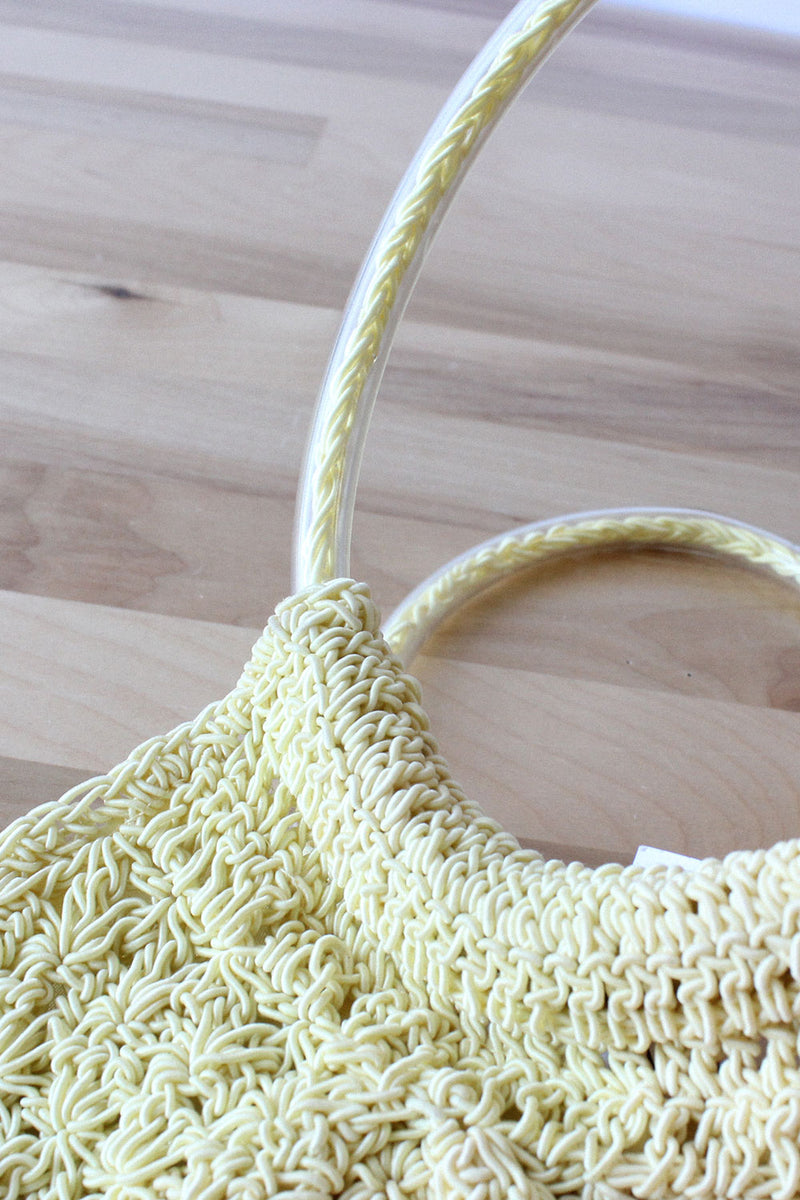 La Rue Butter Crochet Handbag