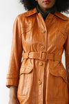 Saffron Leather Car Coat M