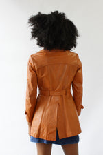 Saffron Leather Car Coat M