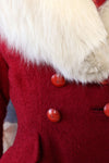 Cranberry Bouclé Princess Coat M