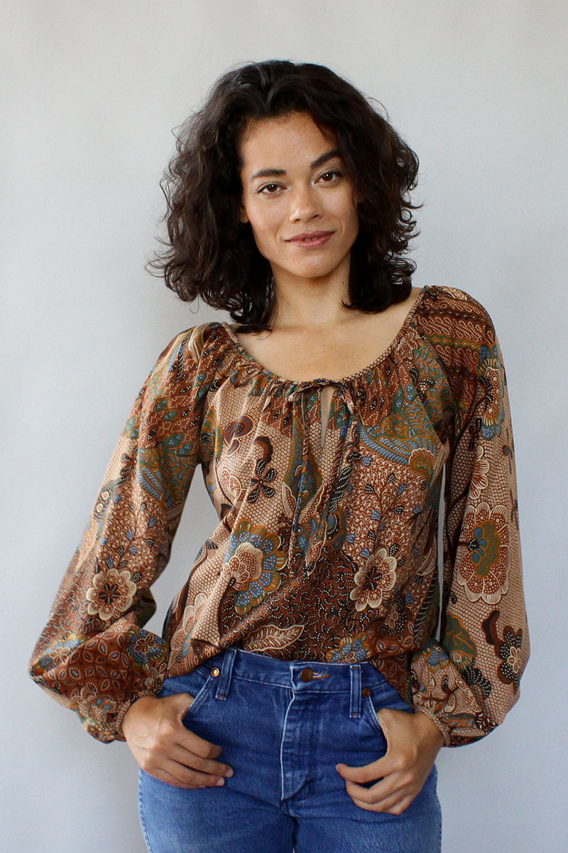 Chelsea Batik Bishop Sleeve Top M/L