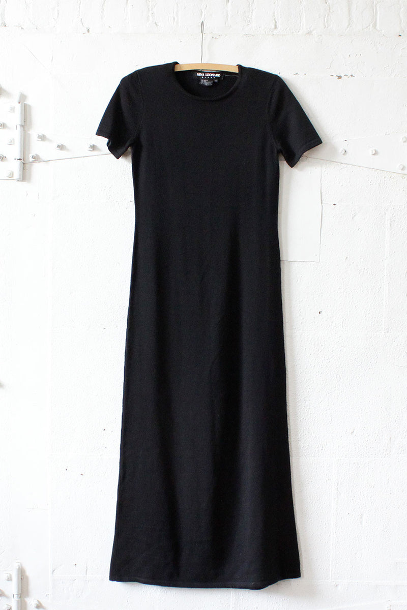 Jet Black Column Sweaterdress XS