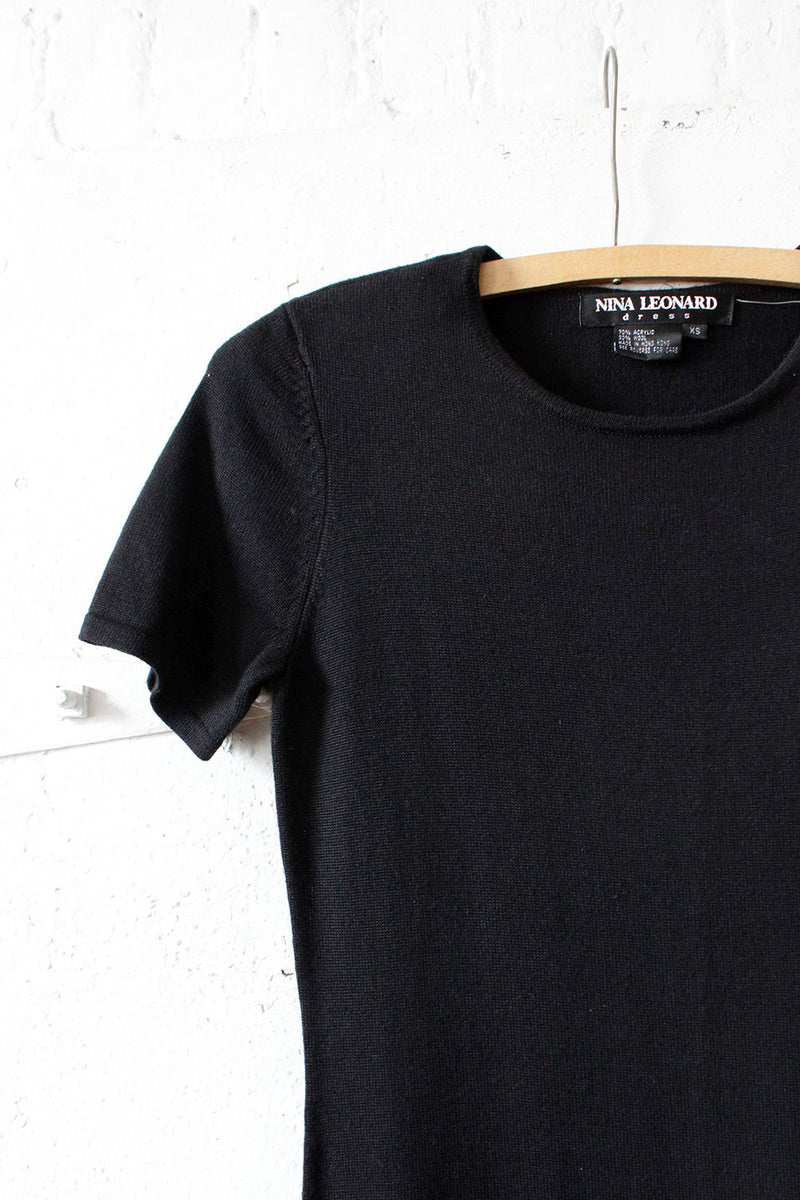 Jet Black Column Sweaterdress XS