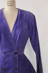 Purple Suede Peplum Dress S/M