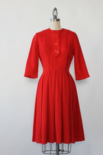 Poinsettia Red Boucle Dress S