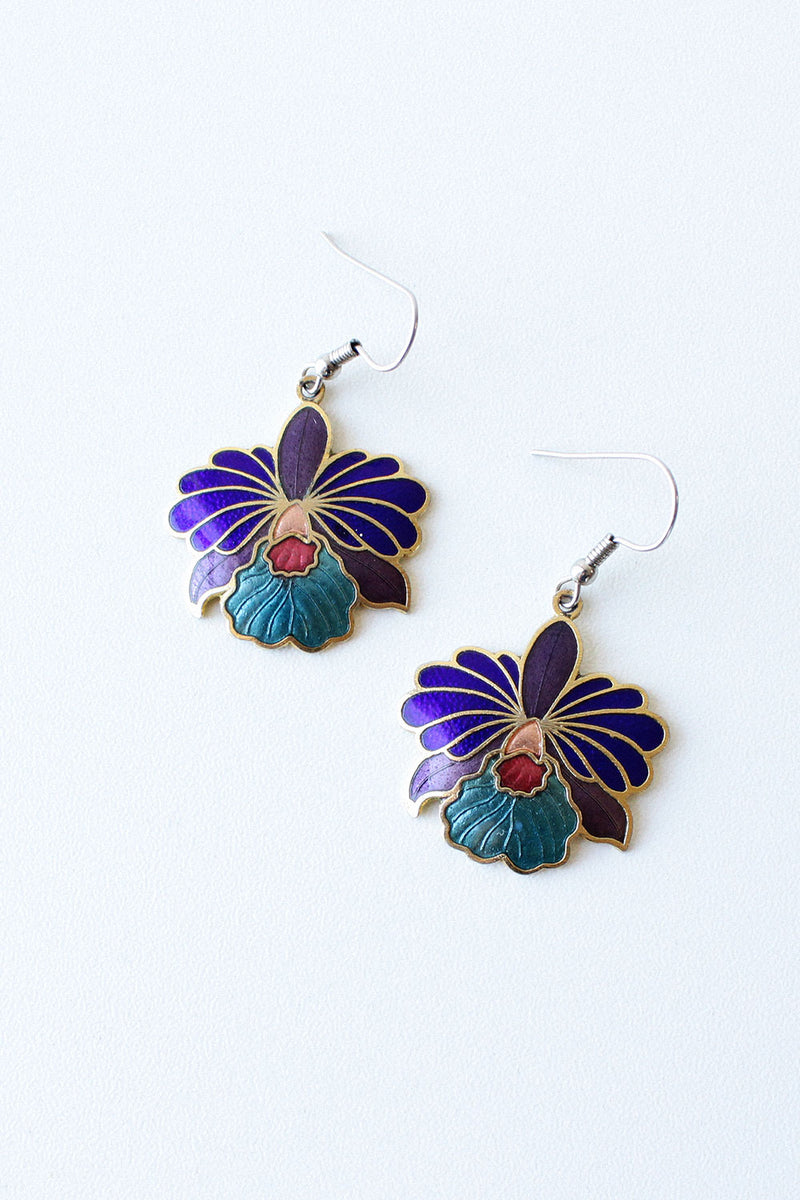 Orchid Enamel Earrings
