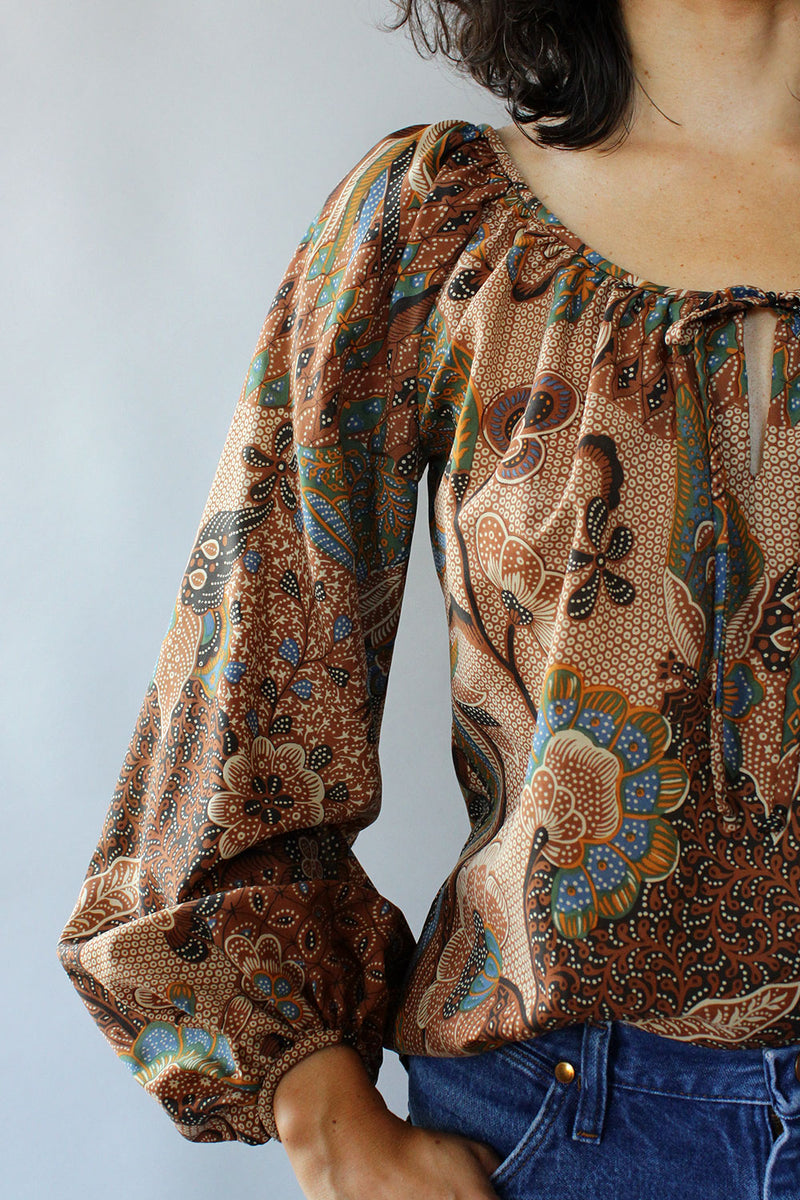 Chelsea Batik Bishop Sleeve Top M/L