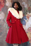 Cranberry Bouclé Princess Coat M