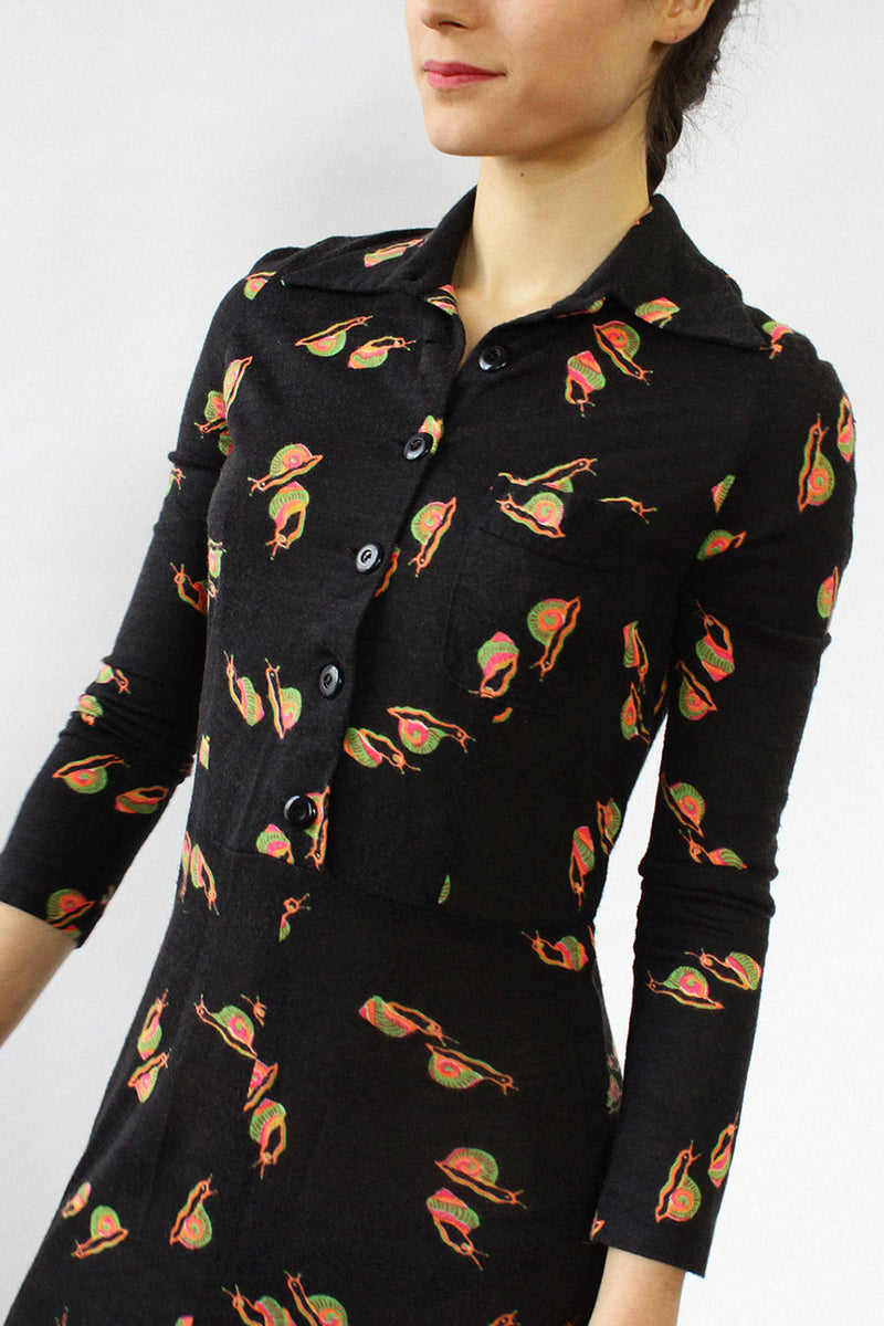 Snail Print Fit & Flare Dress XS