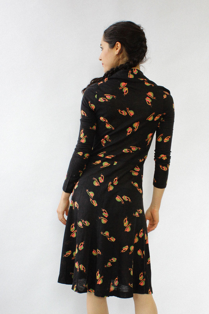 Snail Print Fit & Flare Dress XS